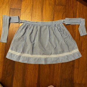 Vintage Blue Gingham Adult Handmade Apron